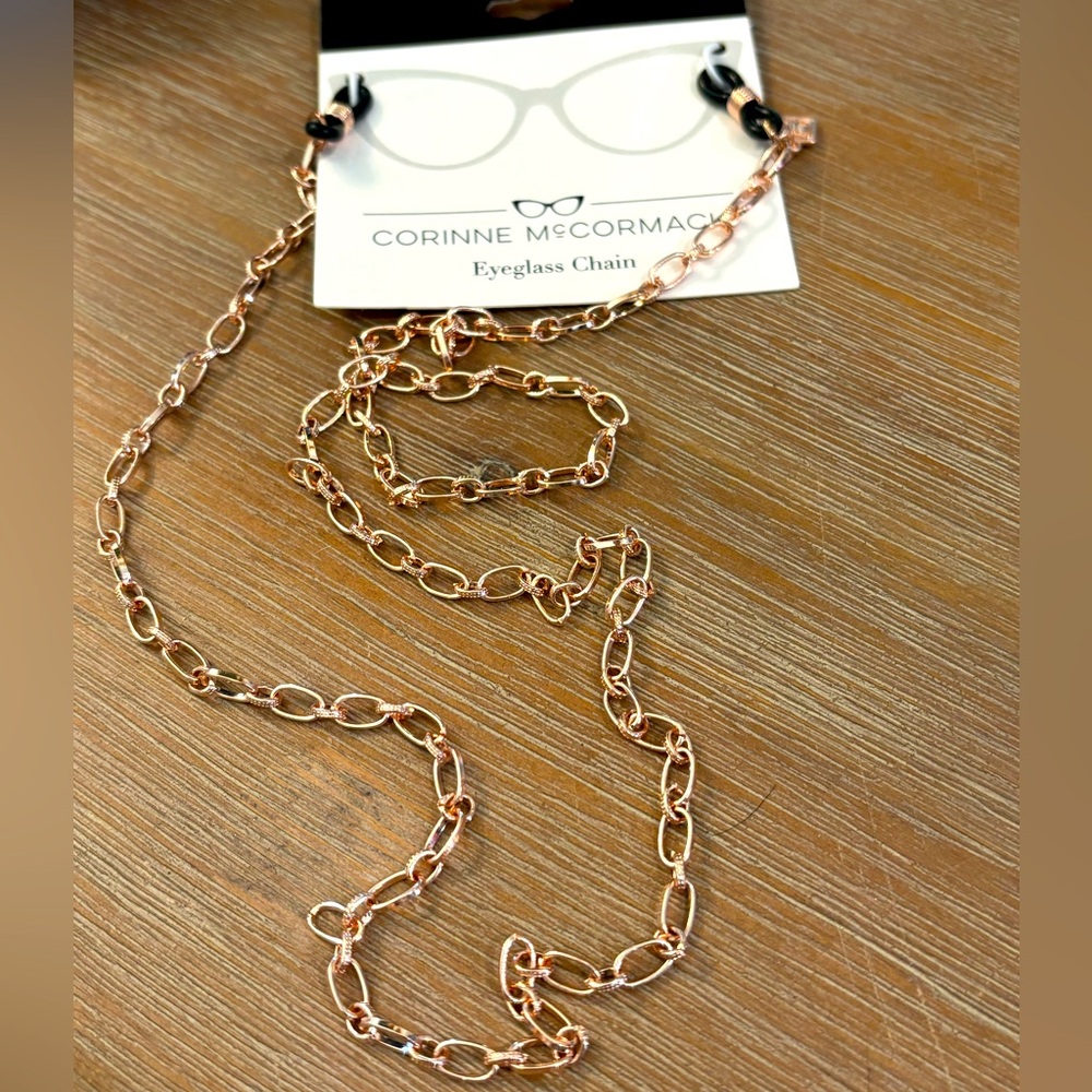 Corinne McCormack Rose Gold Eyeglass Chain